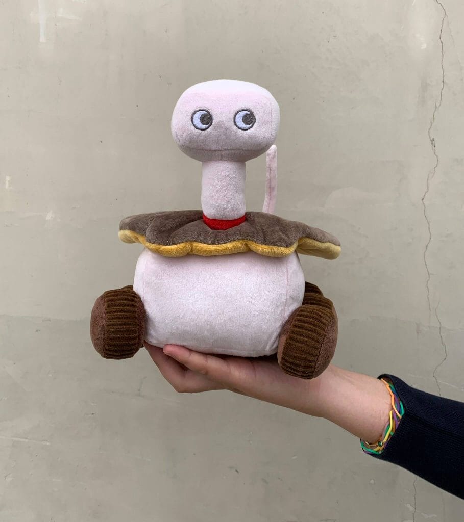 Plush products in the image of the Opportunity rover